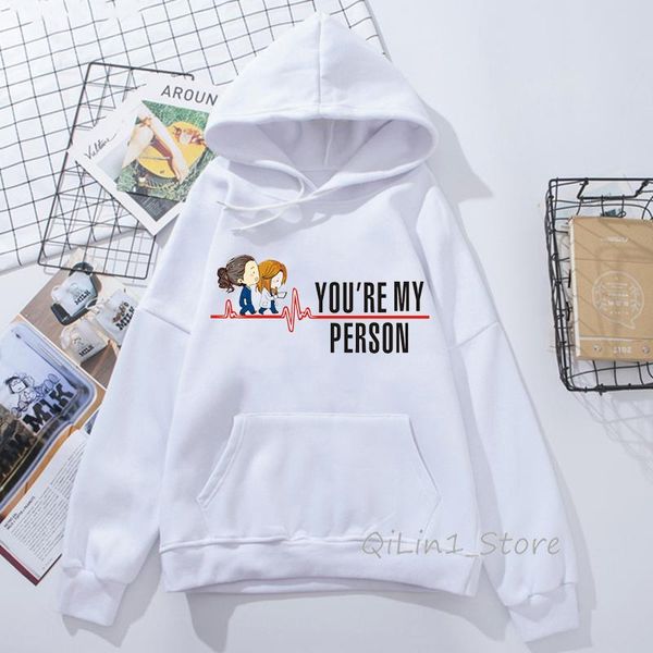 

you're my person greys anatomy sweatshirts women streetwear couple clothes hooded sudadera mujer funny friends gift hoodie, Black