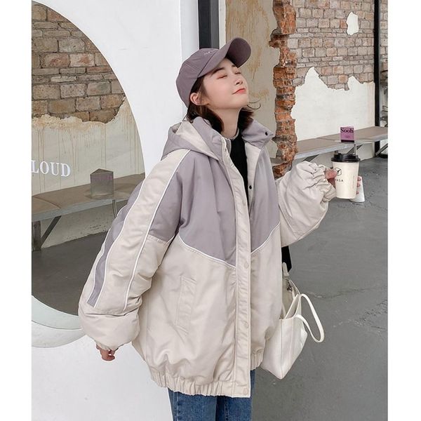 

ladies loose casual harajuku style down jacket, Black