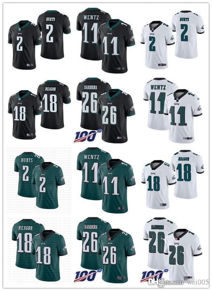 

mens womens youth philadelphia eagles 11 carson wentz 26 miles sanders 24 howard 2 jalen hurts 18 jalen reagor football jerseys, Black;red