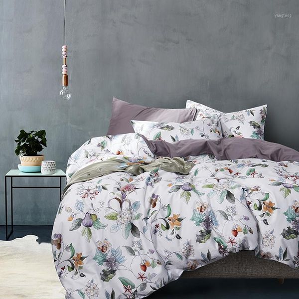 

42 tropical plants 4pcs comforter bedding sets bed sheet duvet cover pillowcase bedclothes egyptian cotton bed set1