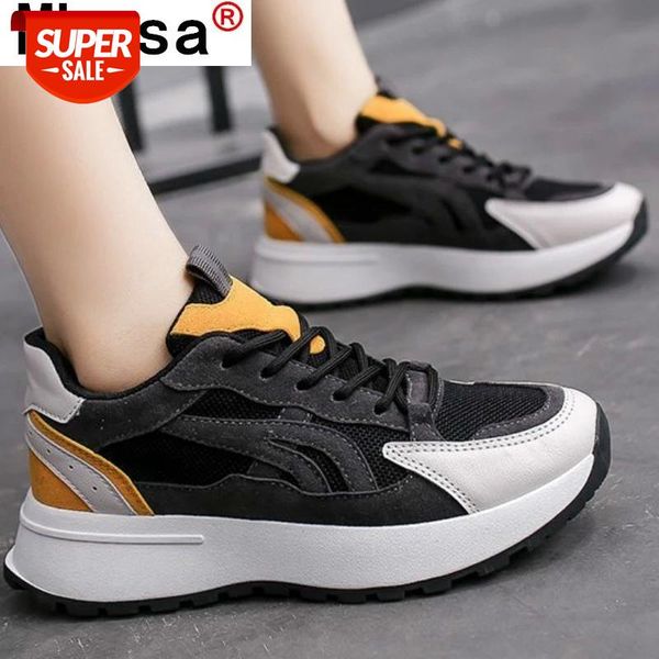 

2021 spring fashion women's casual shoes lace-up platform women sneakers walking comfortably vulcanized shoes zapatos de mujer #me8p