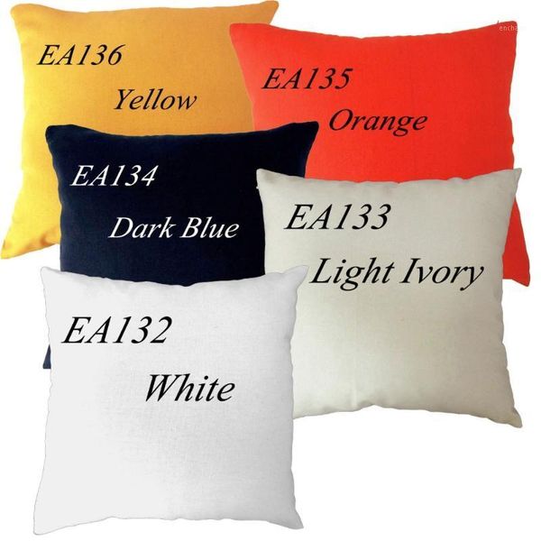 

ea132 ea133 ea134 ea135 ea136 white yellow orange blue 100% cotton canvas cushion cover pillow case (51 kinds of colors)1