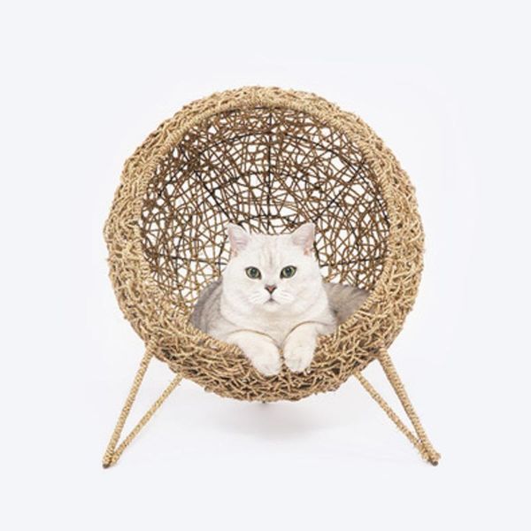 

cat beds & furniture zeze rattan cat's nest cradle villa double deck bed simple chair universal