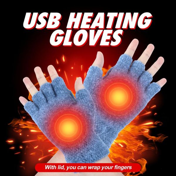 

ski gloves 4 color 5v usb heated knitted heating winter battery powered outdoor sports