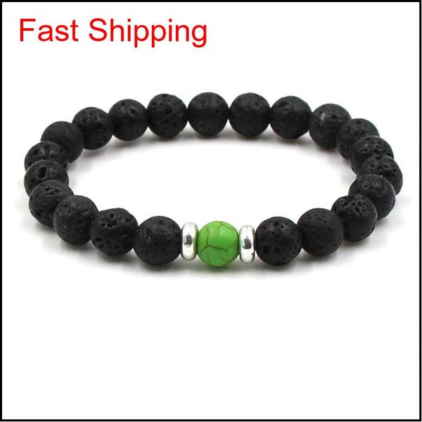 

lava stone beads bracelets natural black essential oil diffuser elastic bracelet volcanic rock beaded hand string qylbts bde_home