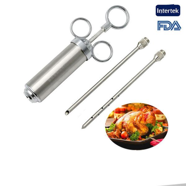 

grill 2-oz marinade seasoning injector turkey meat injectors 5mm needle stainless steel cooking syringe injection vtky2353