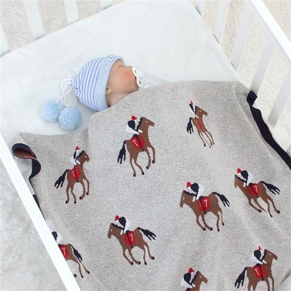 

newborn baby cute cartoon pattern knit multifunction blanket 100*80cm 201124