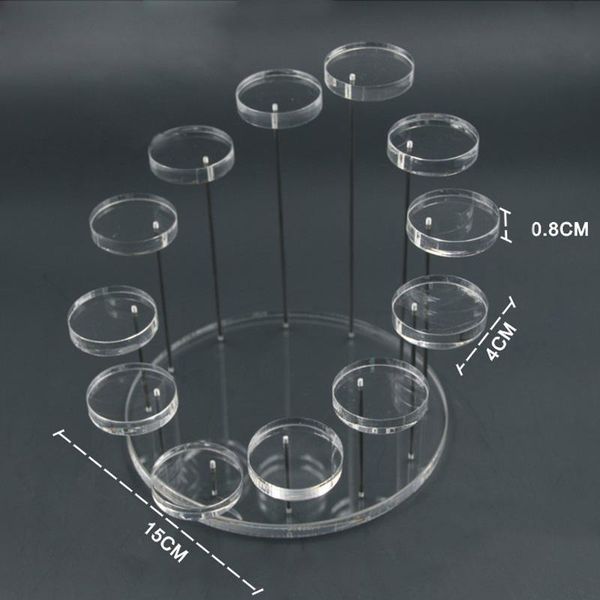 

12 tray jewelry display stand clear acrylic organizer ring earring bracelet necklace show holder rack shelf tool sec88, Pink;blue