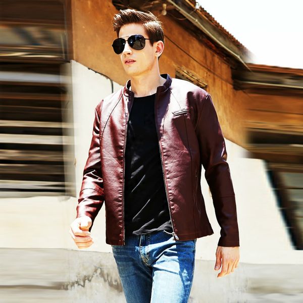 

2021 new new men on motorcycles male winter jackets outerwear fashion leather jacket from plutonium pij7, Black