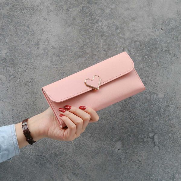 

women long wallet purses luxury love heart for ladies girls money pocket card holder female wallets phone clutch bag, Red;black