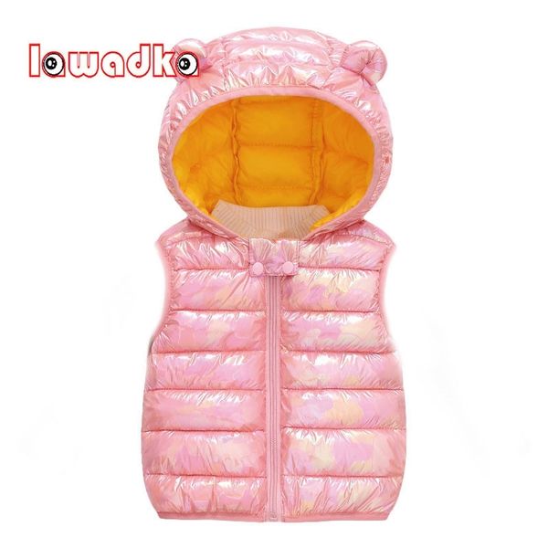

lawadka winter vest for girl fashion baby girl winter clothes hooded shiny coats sleeveless vest for boy age for 12m to 4years y200901, Camo
