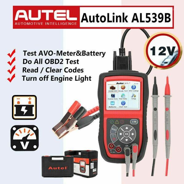 

autel autolink al539b obdii scanner automotive electrical test tool obd 2 car diagnostic code reader battery tester pk al5391