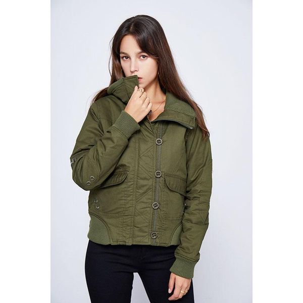 

autumn winter jacket women plus size thicken solid turtleneck coats short female slim cotton womens outerwear padded f61, Black