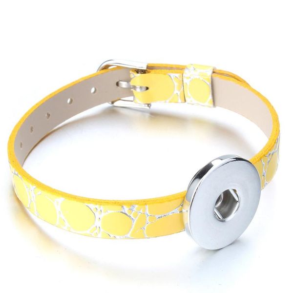 

2pcs/lot new arrivals snap bracelet pu leather wristband bracelets fit 18mm snap button bracelet diy jewel bbylgj, Golden;silver
