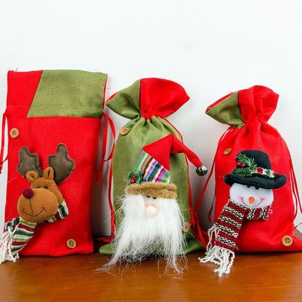 

christmas decorations linen drawstring jewelry storage bag small package pouch kitchen sundries candy nuts cosmetics1