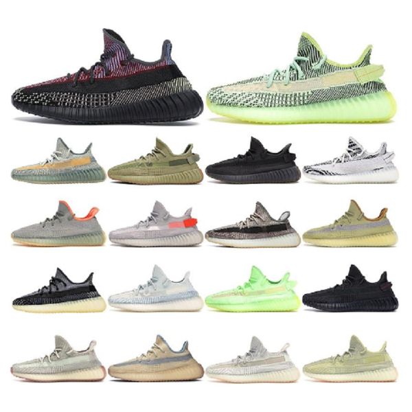

stock v2 kanye west shoes men linen reflective zyon flax marsh cinder black static desert sage earth tail light cloud white clay sneakers