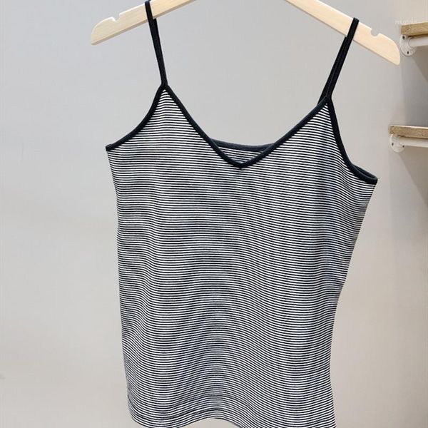 

women striped camis 2020 new summer sleeveless v neck black and white striped cotton slim 1