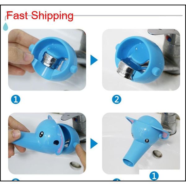 

cute animal duck elephant dolphin shape sink tap toddler extender wash for kids children water tap faucet extension qylsme toys2010