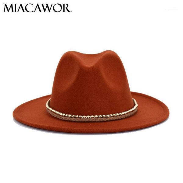 

miacawor 2020 elegant ladies autumn and winter british hat harajuku style wool hat high-jazz men's panama felt f61, Blue;gray