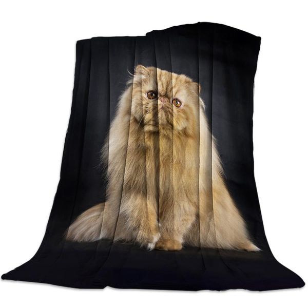 

persian cat animal cute pet flannel blanket portable soft throw blanket warm microfiber blankets for beds