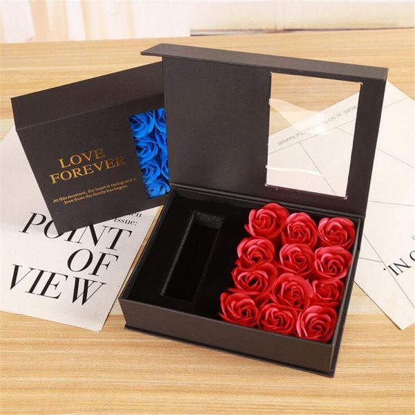 

open window 12 soap rose lipstick gift box creative valentines day gift wedding home decor mariage fake sztuczne kwiaty friend1