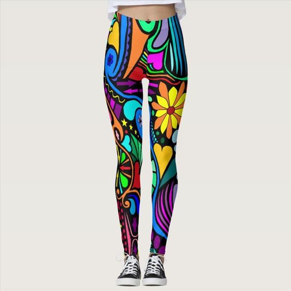 

женская мода стиль осенний толчок в тощий узор цифровая печать леггинсы на открытом воздухе спортивная одежда фитнес эластичный сил, Black;white