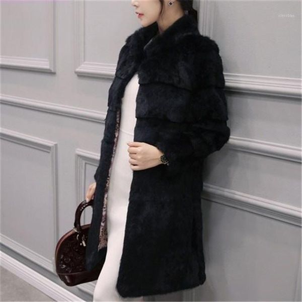 

2019 new winter women fashion plus size 3xl real fur thicken warm coat female casual genuine fur slim jacket abrigo j1151, Black