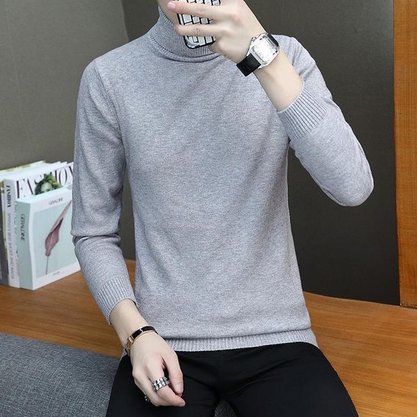 

new fashion winter sweater men warm turtleneck mens sweaters slim fit pullover men classic sweter knitwear pull homme, White;black