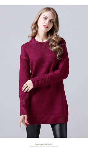 

vipautumn winter women's medium length pullover and sweater, White;black