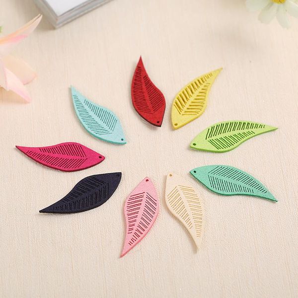 

10pcs faux leather mini small leaves tassel jewelry curtain garments decorative accessories key bag pendant craft tassels diy h jllotg
