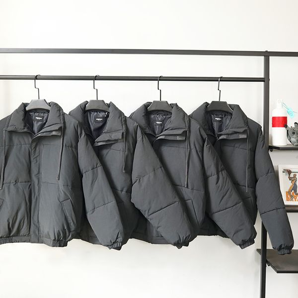 

of fear god essentials fog winter thickening feather suit jacket, cotton-padded clothes bread jacket, Black