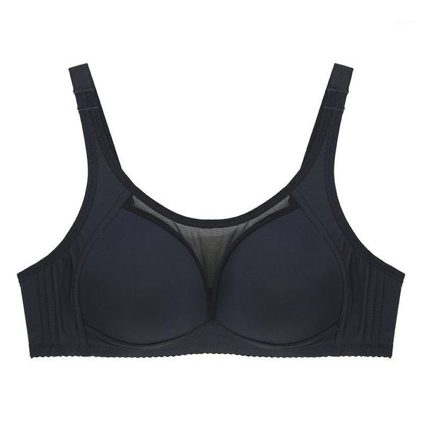 

paerlan 80c-105c size tube large size c cup thin section bra without steel ring adjustment type ladies gather new underwear1, Red;black