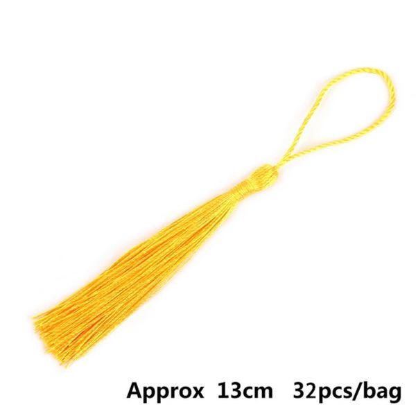 

32 шт. лот полиэстер шелковые кисточки бахрома 13 см хлопчатобумажная кисточка для свадьбы украшения дома diy шторные аксессуары h jllcbr