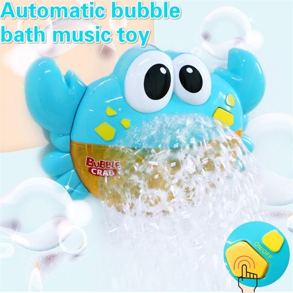 

children's bath automatically spit bubble toy bathtub soap automatic music bubble machine crab frog baby bathroom play toys 201216