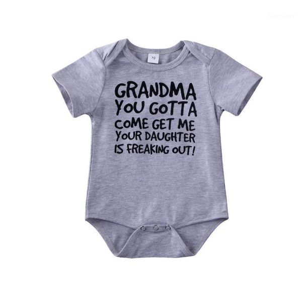

summer newborn baby boys short sleeve jumpsuit letters bodysuit casual clothes 0-24m clothing1, Blue