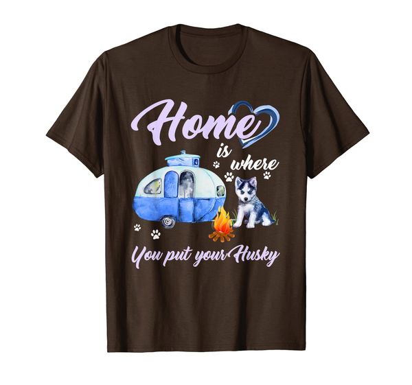 

home is where you put your husky tee t-shirt, White;black