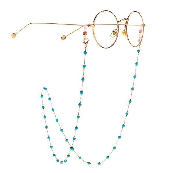 

2020 retro blue stone beads eyeglass sunglasses chain spectacle cord with vintage neck strap string chain link holder jewelry h qylowy