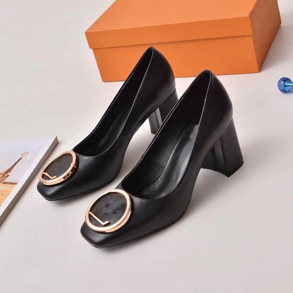 

black dress shoes 2021 party office universal high heels fashion versatile ladies shoes