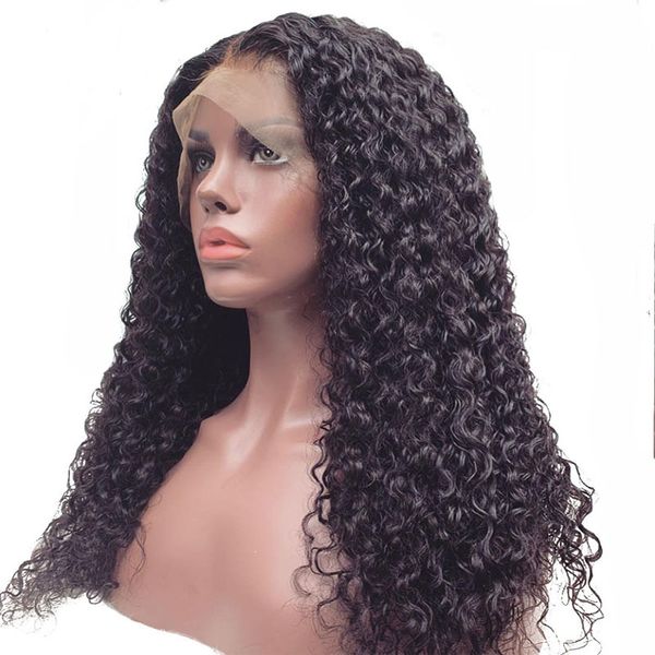 

costume accessories 26inch 180%density black long kinky curly synthetic lace front wig for women with baby hair daily wear fiber hair gluele, Silver