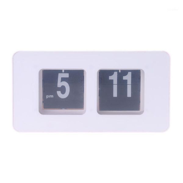

retro auto flip clock number classic stylish modern desk wall clock1