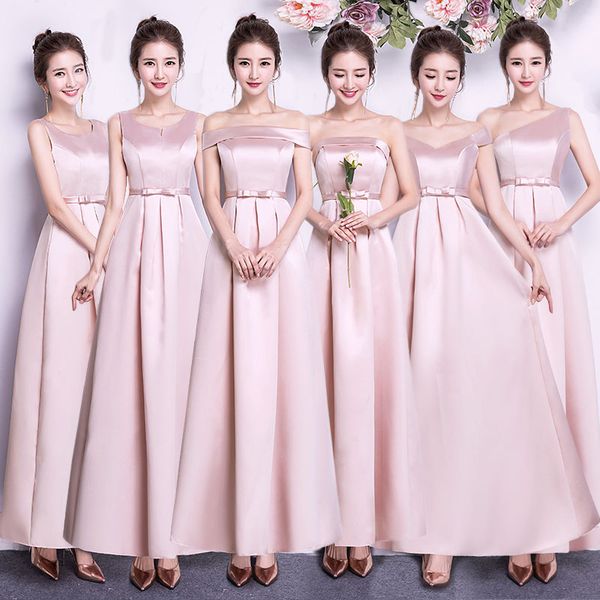 

lace up long short bridesmaid dresses spring summer wedding party prom dress girl wholesale cameo brown champagne, Blue;red