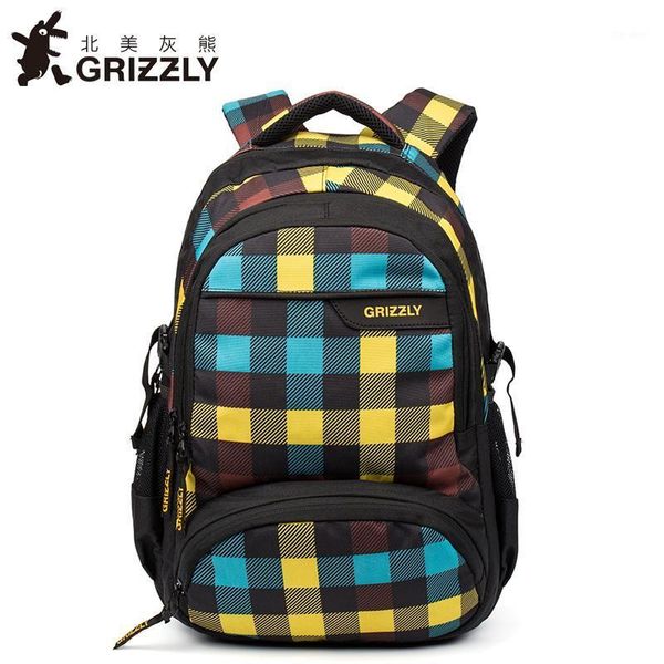 

backpack grizzly fashion lapmen for teenager boys multifunction mochila waterproof school bags large capacity travel bag1