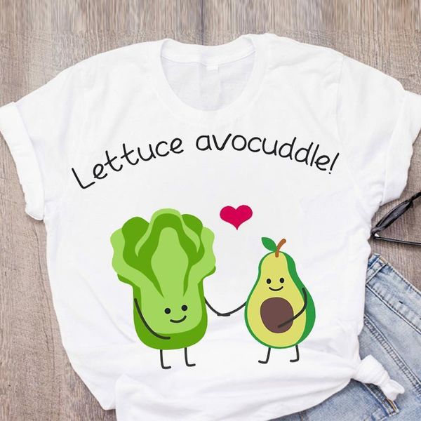 

женщины avocado дамы любви валентина мультфильм с коротким рукавом летняя леди tops футболка рубашка женская одежда tees женская футболка, White