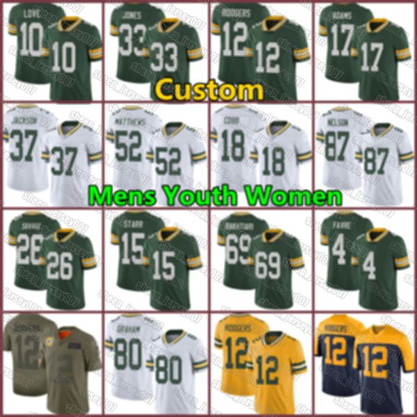 

10 love 12 aaron rodgers jersey 26 darnell savage jr 52 rashan gary 17 davante adams 69 bakhtiari 23 alexander 15 starr 2020 new, Black;red