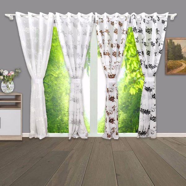 

tower embroidery curtain with doris yarn fabric tulle fabric for curtain door and bed room with plant design