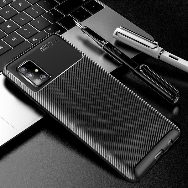 

for galaxy a51 5g carbon fiber texture shockproof tpu case