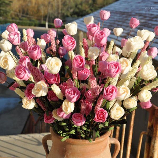

simulation artificial flower small rose vivid decoration for home wedding party newly 301