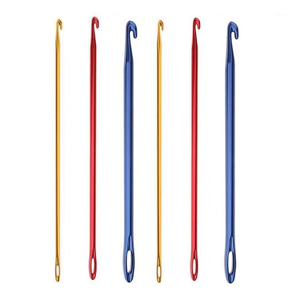 

afghan aluminium needles for knitting diy tunisian crochet hooks hand knit tool with an eye knitting sewing needles(2.75-6.0mm)1, Black
