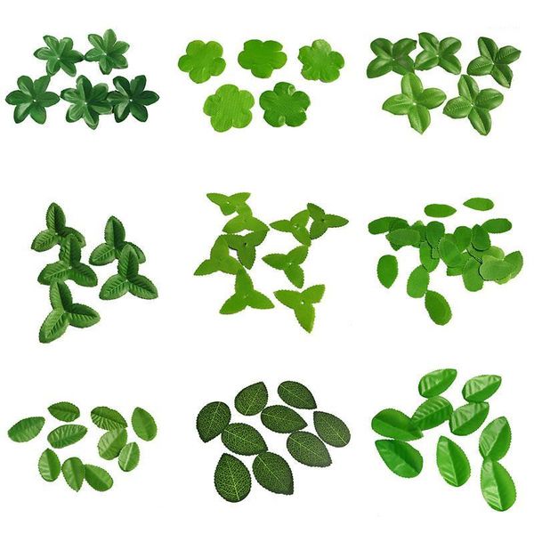 

10g/bag artificial silk leaves scrapbooking craft fake flower leaves for home wedding decoration diy accessories green tree leaf1