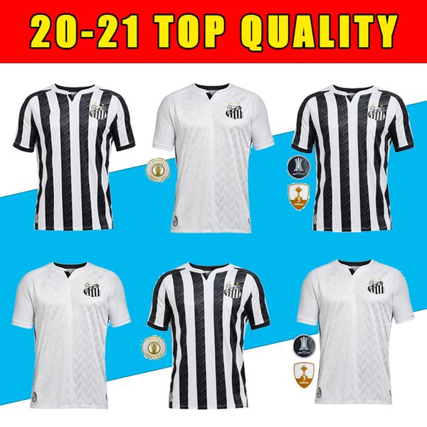 

thai 2020 santos fc soccer jersey 20 21 santos home away gabriel rodrygo dodo renato sasha football shirts, Black;yellow